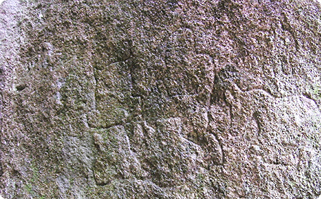 마애여래의상 옆 선각화-진표율사를 보고 꿇어앉은 소